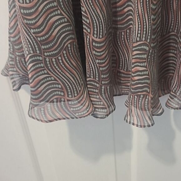 Ladies Size 8 Anne Klein Silk Multi-colored Midi Skirt - Picture 4 of 7